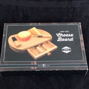 Ross& Rye cheers four piece cheese board service tray with in utensil drawer